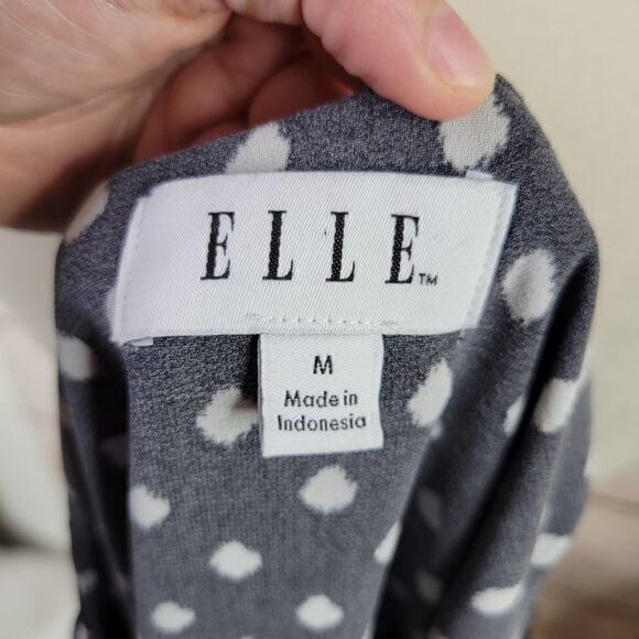 ELLE Polka Dot Spaghetti Strap‎ Dress Black White Medium - Picture 6 of 6